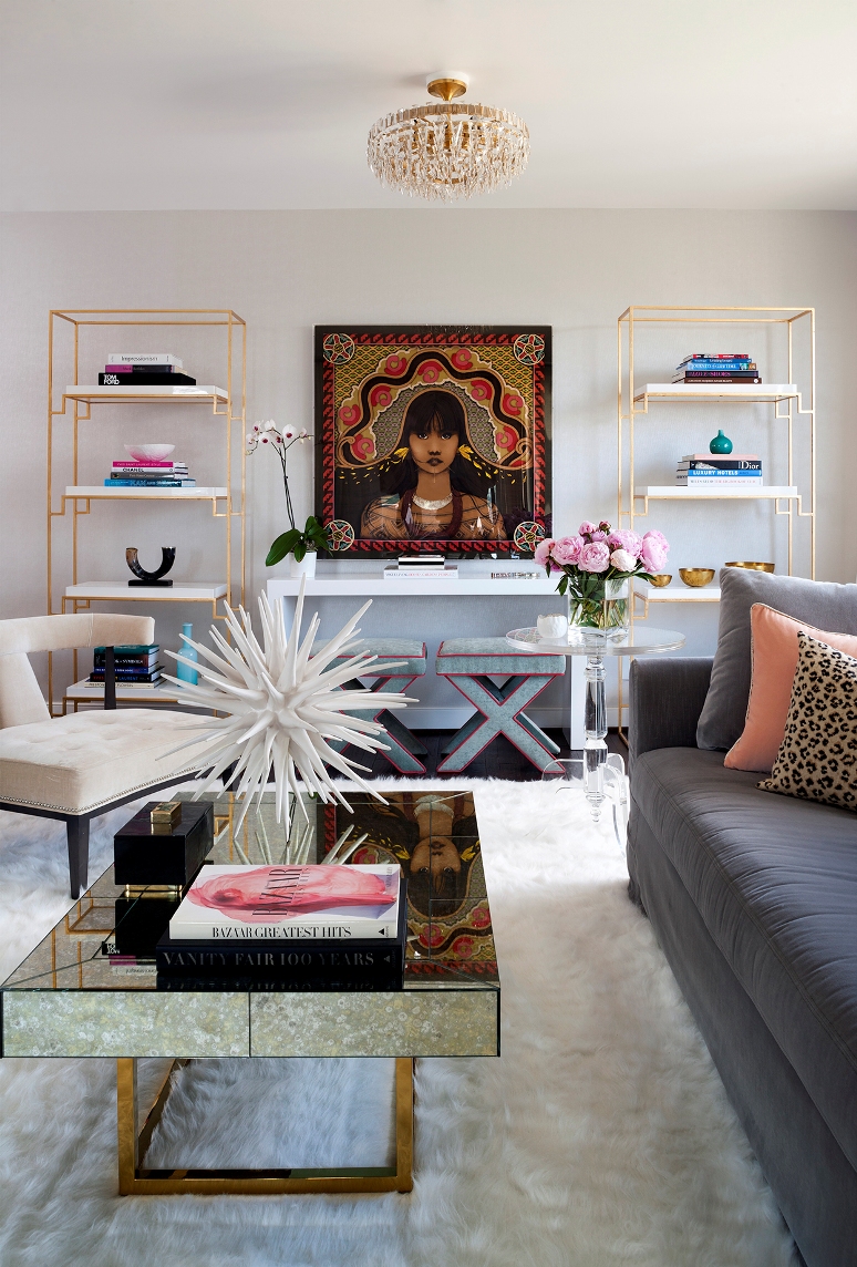 Glamour en el apartamento de una amante de la moda