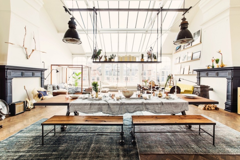 Un loft de estilo industrial y masculino