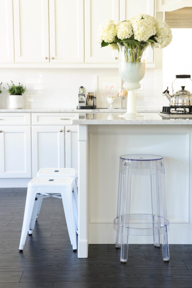 Blanco y rosa en casa de una blogger canadiense