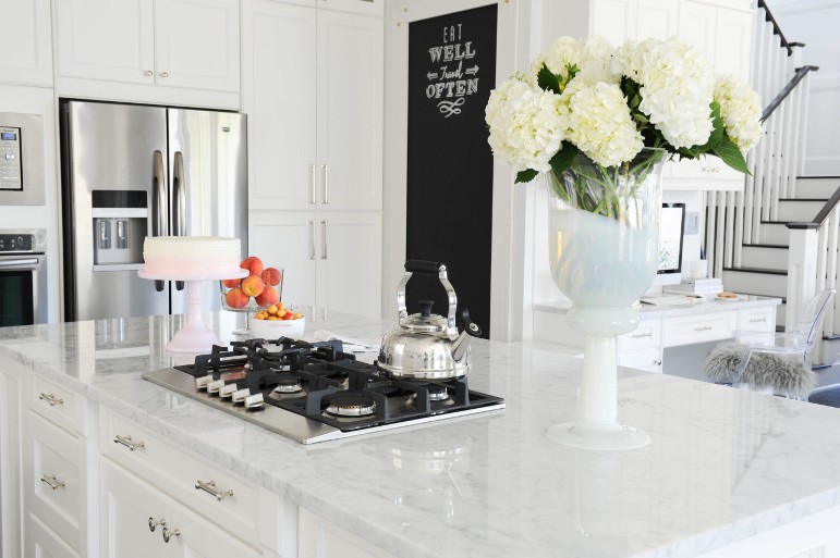 Blanco y rosa en casa de una blogger canadiense