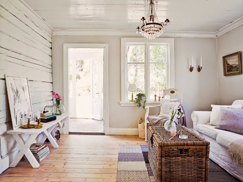 Una luminosa casa Country Chic donde relajarse