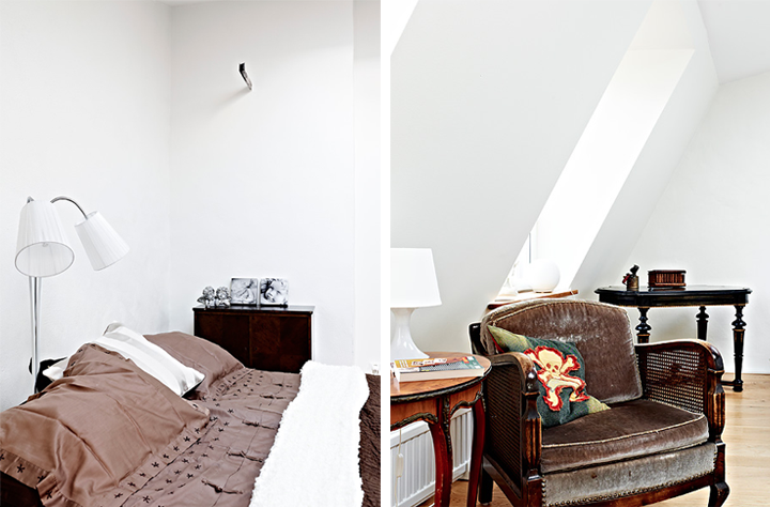 Un apartamento fresco en blanco y madera