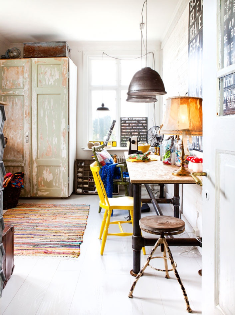 Un taller creativo de estilo industrial