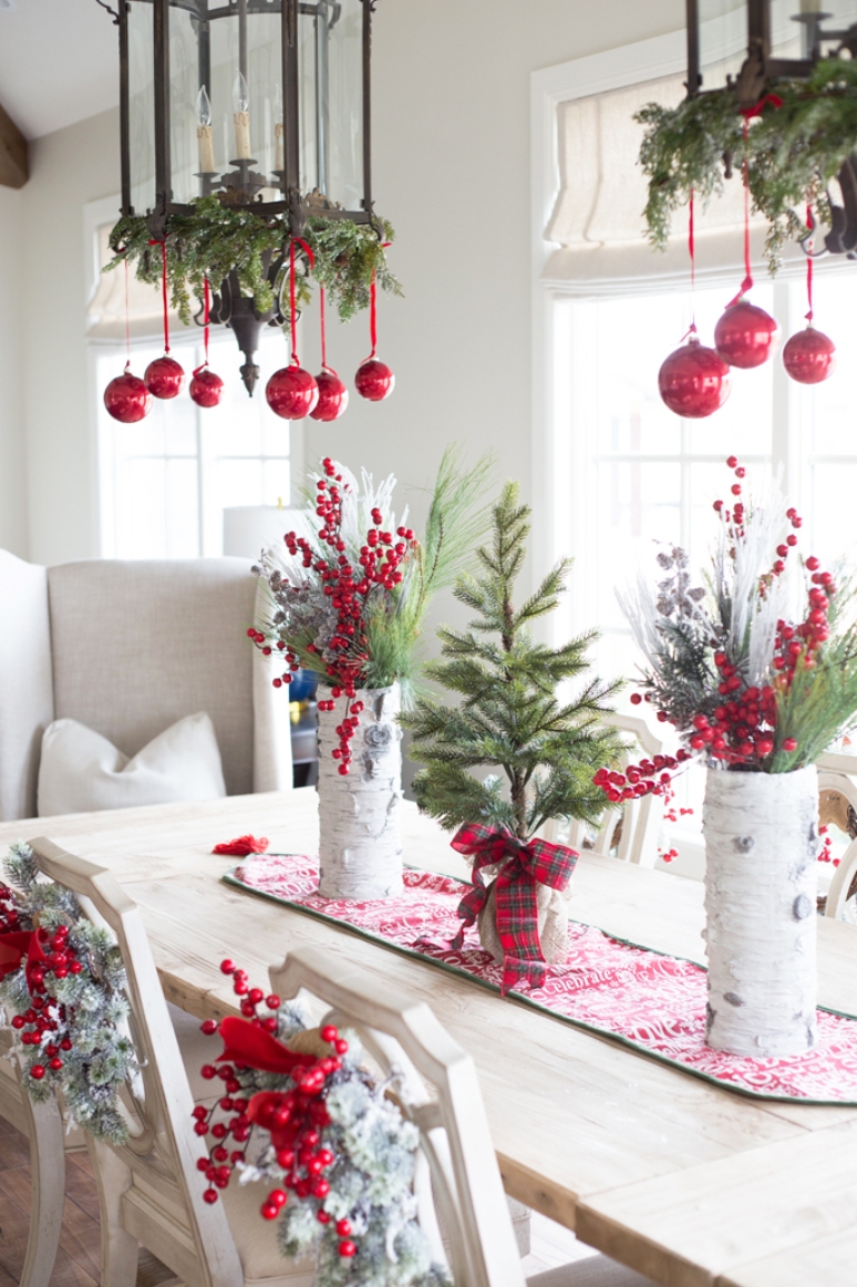 Decora tu casa por Navidad en blanco y rojo