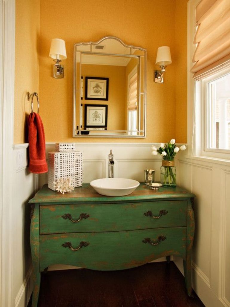 Cómo reutilizar un mueble antiguo como lavabo