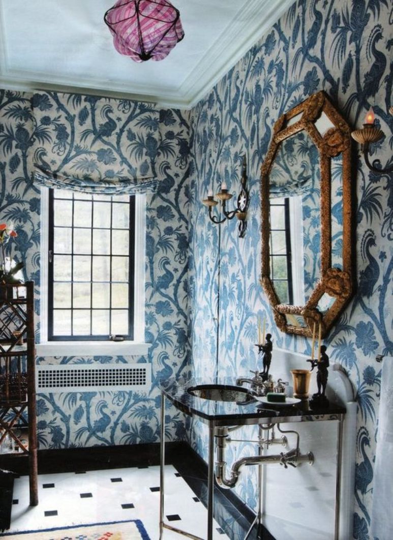 Alerta tendencia: el papel pintado blanco y azul vuelve con fuerza
