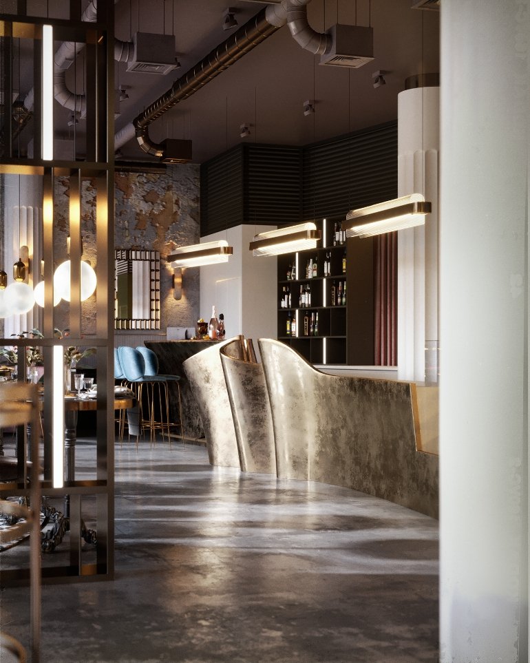 Un restaurante panadería que mezcla el estilo industrial con el Chic