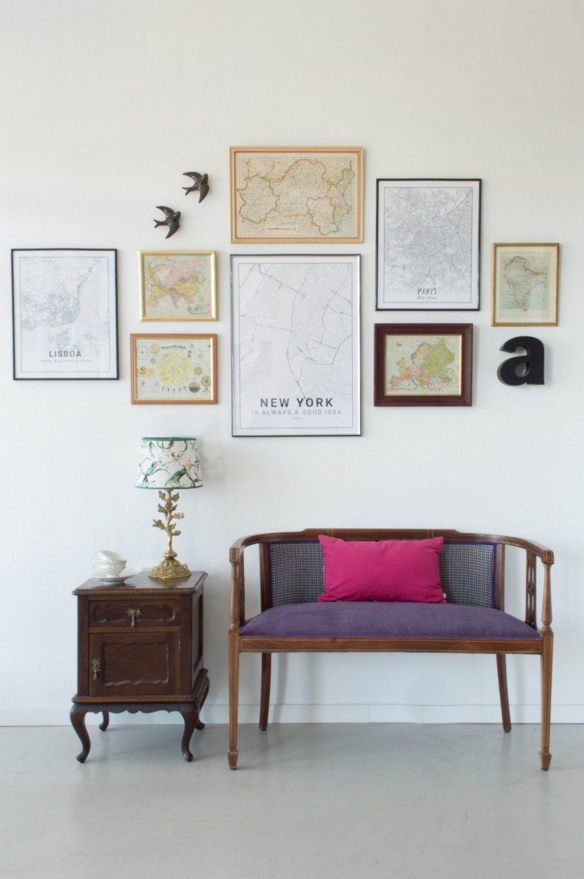 Cómo crear una gallery wall con mapas