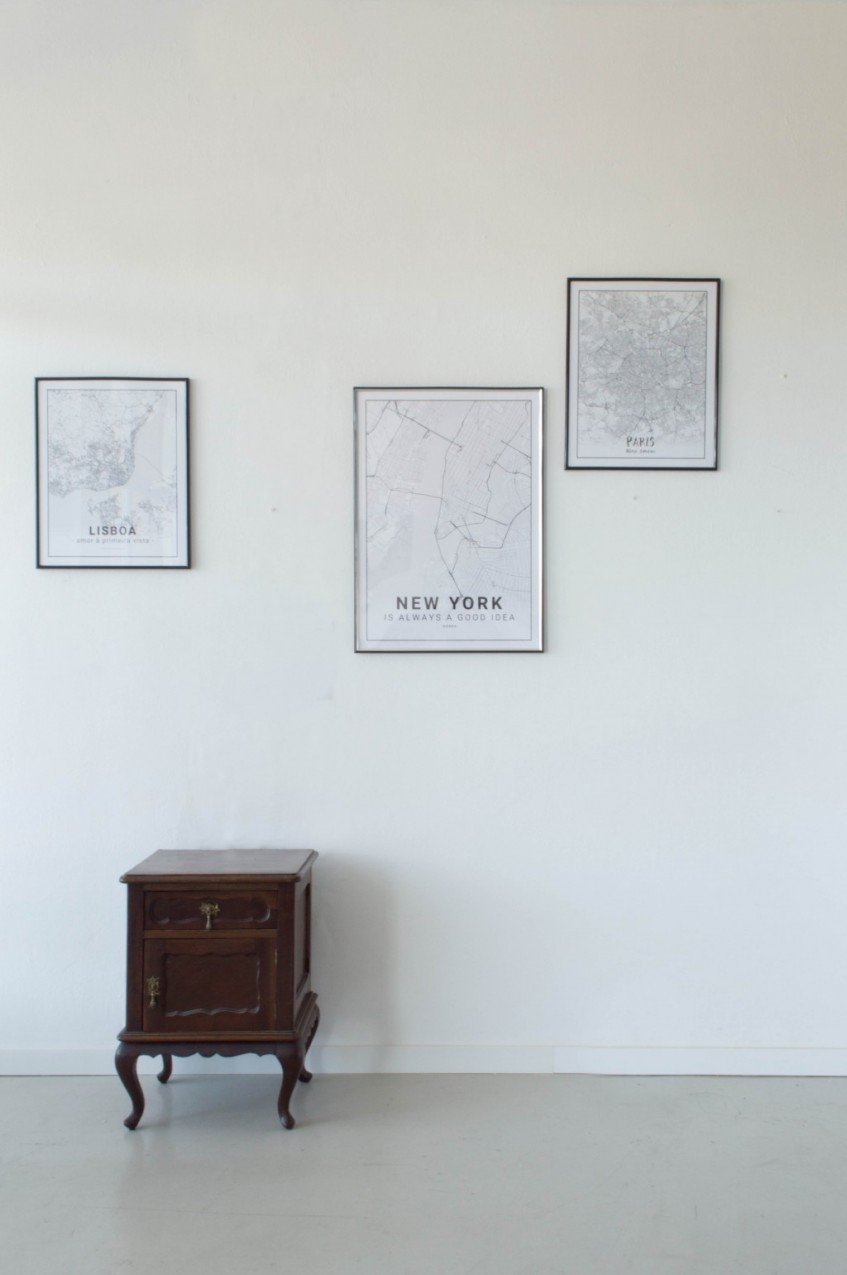 Cómo crear una gallery wall con mapas