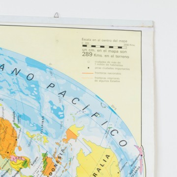Mapa Mundi escolar reversible años 70