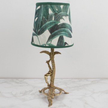 Lámpara de bronce con figura de jirafa