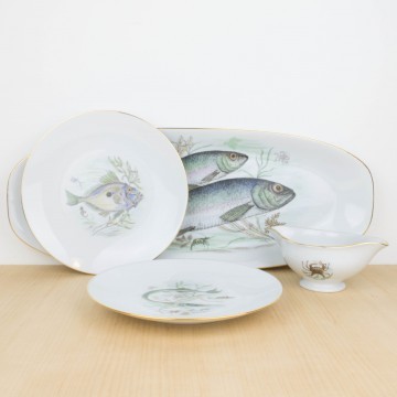 Servicio completo de pescado en porcelana