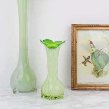 Pequeño jarrón de cristal de Murano verde