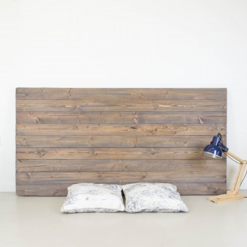 Cabecero de madera rústica acabado envejecido gris
