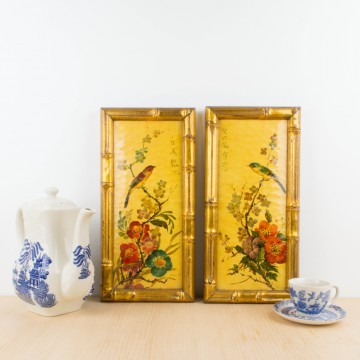 Pareja de cuadros estilo Chinoiserie