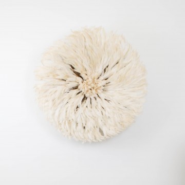 Juju hat o sombrero Bamileke, blanco roto grande