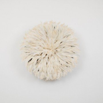 Juju hat o sombrero Bamileke, blanco roto mediano