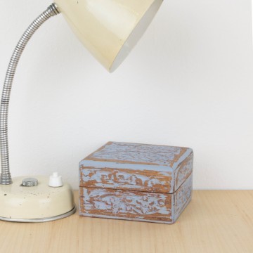 Caja de la India pintada en azul