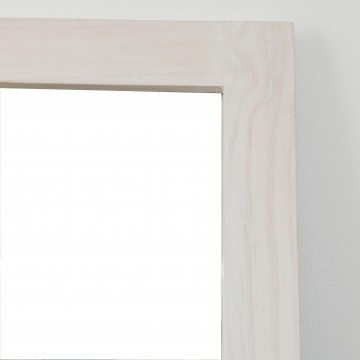 Espejo artesanal con pátina blanca