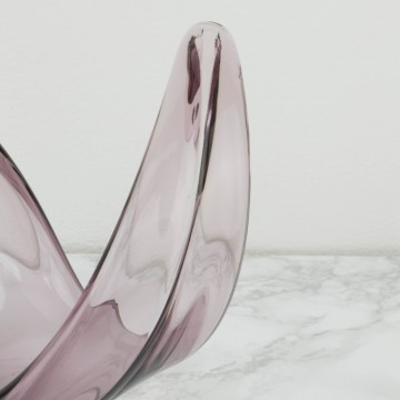 Centro de mesa de cristal de Murano lila