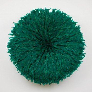 Juju hat o sombrero Bamileke, verde oscuro grande