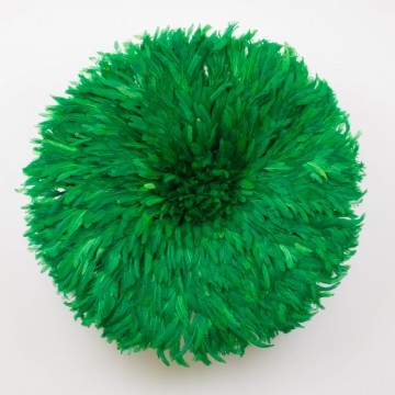 Juju hat o sombrero Bamileke, verde esmeralda grande