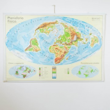 Mapa Mundi escolar reversible años 70