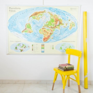 Mapa Mundi escolar reversible años 70