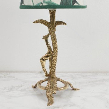 Lámpara de bronce con figura de jirafa