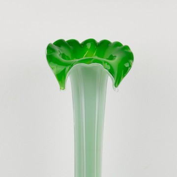 Jarrón de cristal de Murano verde grande