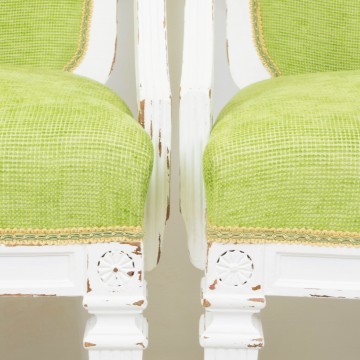 Pareja de butacas estilo Luís XVI con tapizado Tropical Chic
