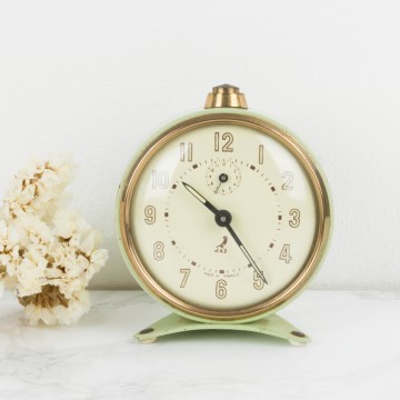 Antiguo reloj despertador francés de metal mint