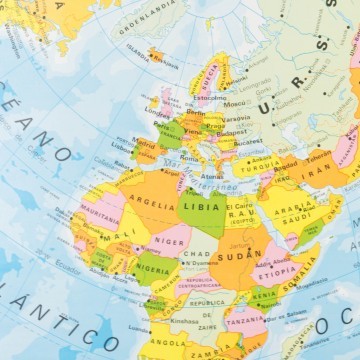 Mapa Mundi escolar reversible años 70