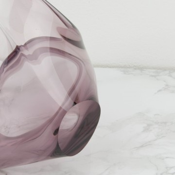 Centro de mesa de cristal de Murano lila
