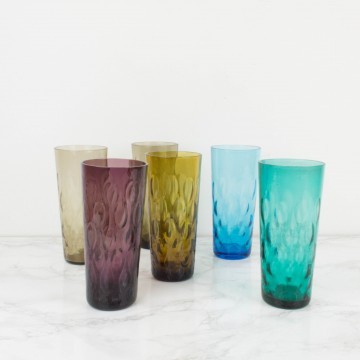 Juego de 6 vasos altos de colores
