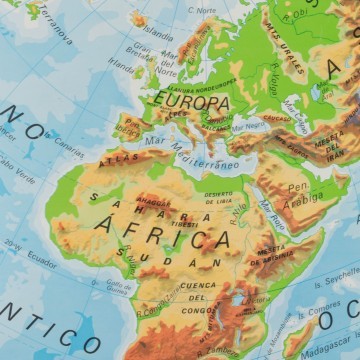 Mapa Mundi escolar reversible años 70