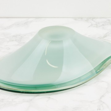 Centro de mesa de cristal de Murano en verde opalino