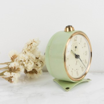 Antiguo reloj despertador francés de metal mint