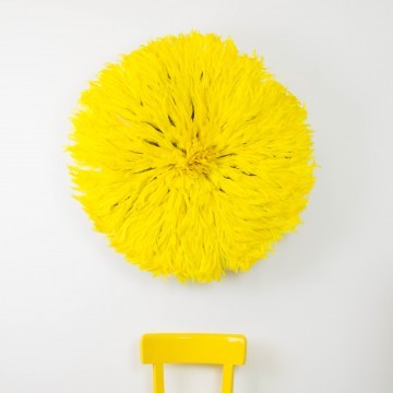 Juju hat o sombrero Bamileke, amarillo grande