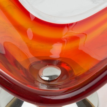 Centro de mesa de cristal de Murano rojo grande