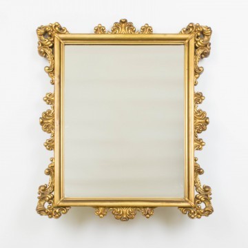 Espejo dorado rectangular