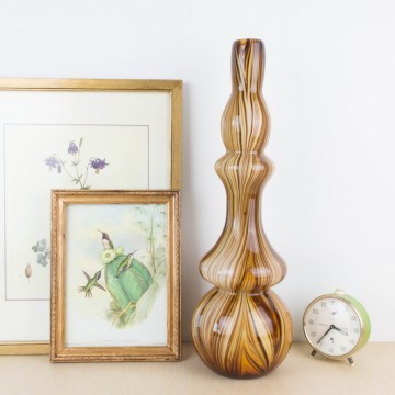 Jarrón italiano de cristal opalino marrón