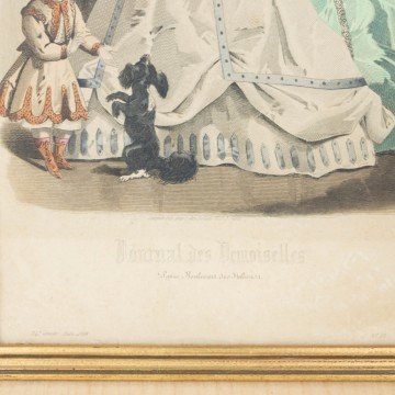 Antigua litografía coloreada de 1866