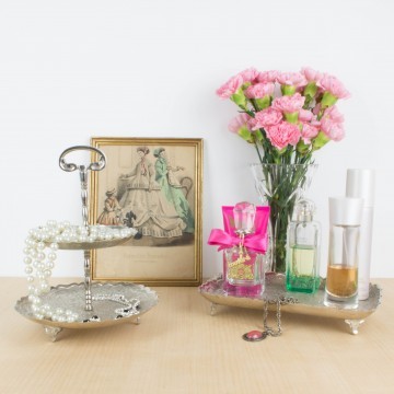 Conjunto de tocador plateado