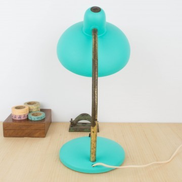 Lámpara flexo verde turquesa años 50