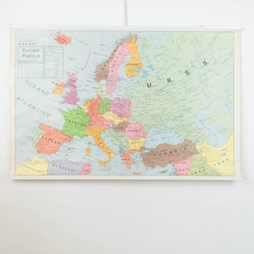 Mapa Europa escolar reversible años 70