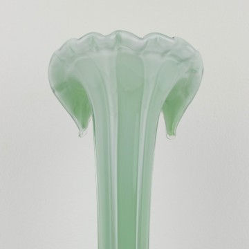 Jarrón de cristal de Murano verde grande