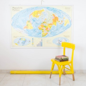 Mapa Mundi escolar reversible años 70