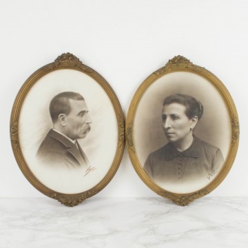Pareja de retratos s. XIX