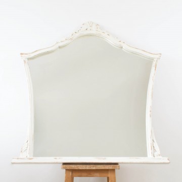 Espejo isabelino en blanco decapé